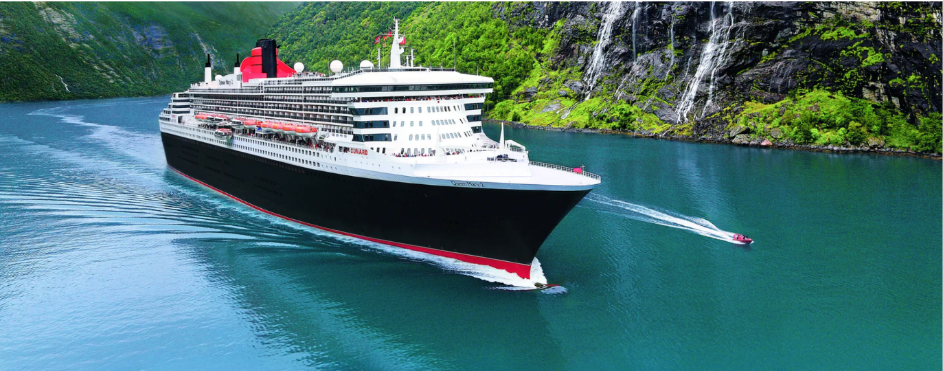 Cunard's Queen Elizabeth 2 sailing on Luxury World Cruise from New York